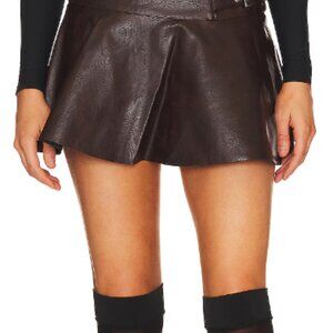 WeWoreWhat Size 2 Vegan Leather Buckle Mini Skort